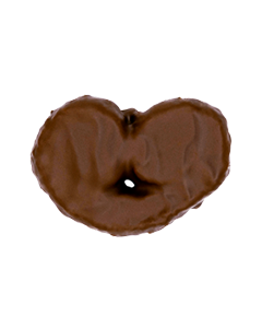 Palmeras de chocolate en plano cenital y fondo blanco